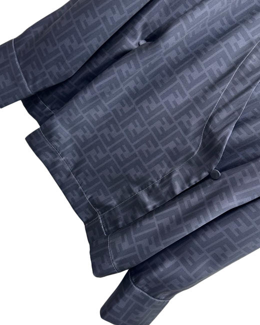 女款印花丝质两穿长袖衬衫 可配套装he011 商品图2