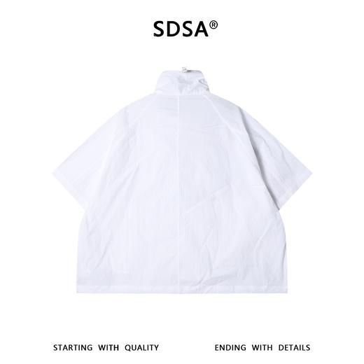 SDSA男装2026新款高贵轻奢潮牌纯色斜拉链立领短袖衬衫外套百搭 商品图4
