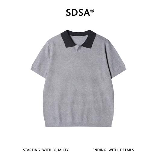 262537SDSA男装2026新款高贵轻奢老钱风撞色翻领短袖tT恤百搭时尚上衣 商品图1