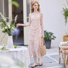 西遇双层荷叶边2026春季新款不规则飘带提花吊带长裙显瘦连衣裙H0060202 商品缩略图3