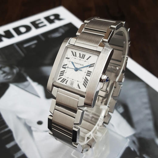 【95新】CARTIER 卡地亚W51002Q3自动机械机芯日期显示28*33MM（女款）坦克系列精钢010326TJ04 商品图1
