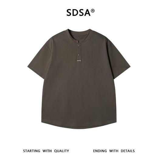 SDSA男装2026新款高贵轻奢韩系简约半按扣短袖T恤百搭宽松上衣 商品图0