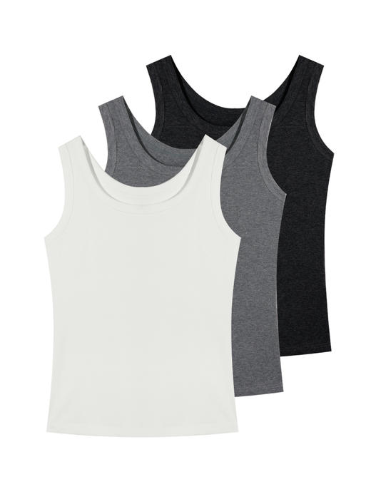 【新品】【秀黛】女基础罗纹圆领背心精选螺纹棉柔软亲肤竖坑条高弹百搭背心W2776012T【门店同款】 商品图2