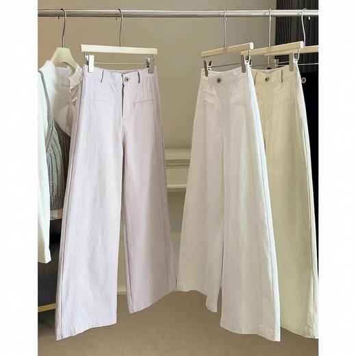 【春日蓝调】2026洗水棉阔腿休闲裤！女款春新款百搭高腰显瘦宽松九分直筒长裤子！ 商品图0