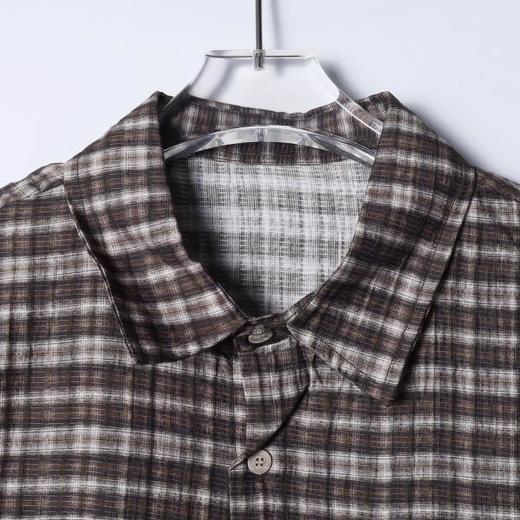 SDSA男装2026新款高贵轻奢美式复古撞色格子短袖衬衫百搭宽松上衣 商品图1