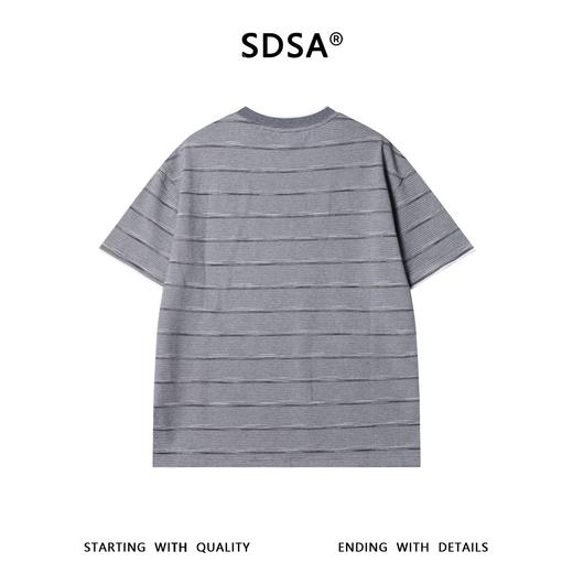 26622SDSA男装2026新款高贵轻奢韩版撞色细条纹肌理短袖T恤百搭时尚潮 商品图5