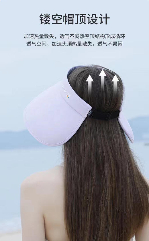 【加大加宽全包围防晒】夏季遮阳遮脸防晒帽英文字母软大檐冰丝空顶帽户外运动女帽子 商品图5