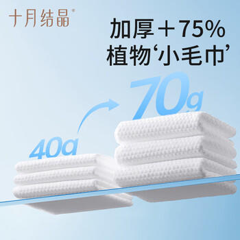 十月结晶婴儿绵柔巾一次性洗脸巾抽取式加大加厚干湿两用洁面巾80抽*18包 商品图4