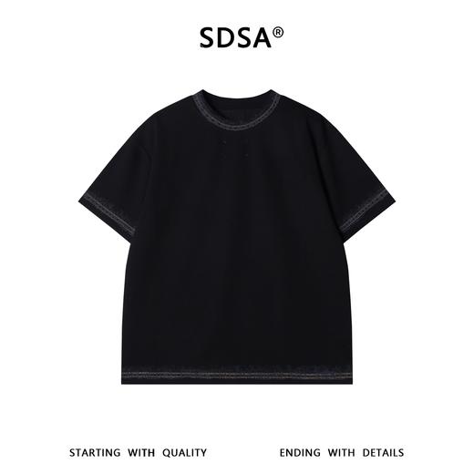 SDSA男装2026新款高贵轻奢时尚简约印花圆领短袖T恤痞帅显瘦上衣 商品图0