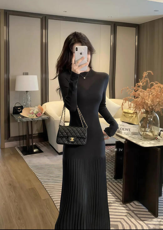 CHANEL CF 大mini 黑金 羊皮 斜挎包 商品图3