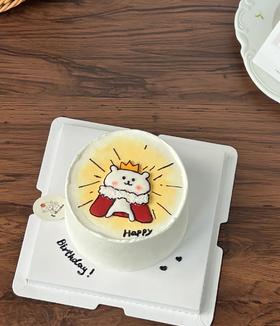 自嘲熊卡通手绘蛋糕-低糖处理无添加