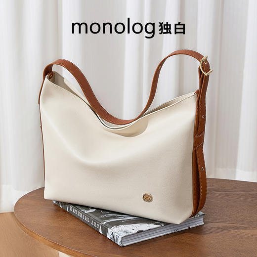 独白X卡拉羊云游系列托特包油蜡皮单肩通勤女包D4515 商品图9