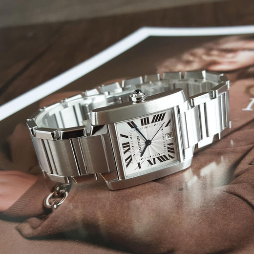 【95新】CARTIER 卡地亚W51002Q3自动机械机芯日期显示28*33MM（女款）坦克系列精钢010326TJ04 商品图4