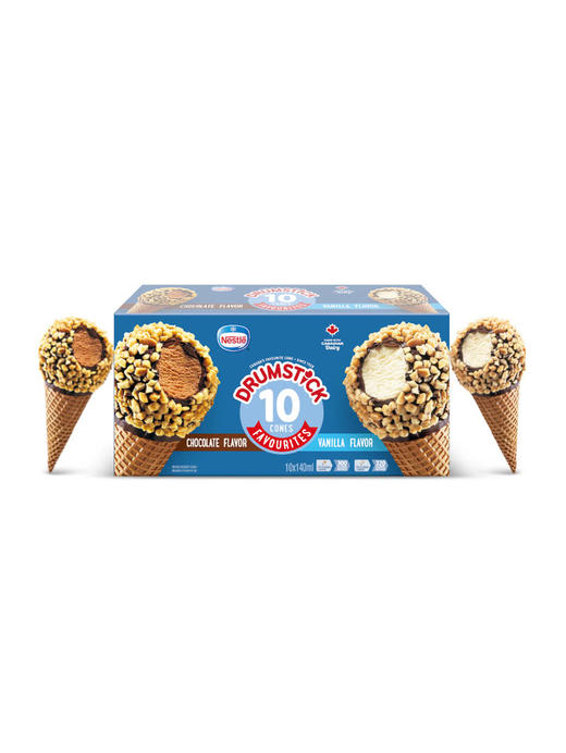 MM 山姆 雀巢 加拿大进口 Drumstick双拼口味甜筒冰淇淋 140ml*10 商品图0