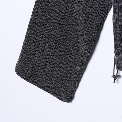 SDSA男装2026新款轻奢纯色褶皱亨利领长袖T恤下摆松紧设计百搭 商品图3