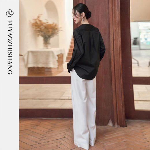 FUYAO扶摇直上 staycation老钱风白色西装外套女新中式西服套装夏 商品图4