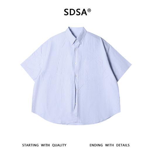 SDSA男装2026新款高贵轻奢潮牌小清新竖纹短袖衬衫百搭宽松上衣 商品图1