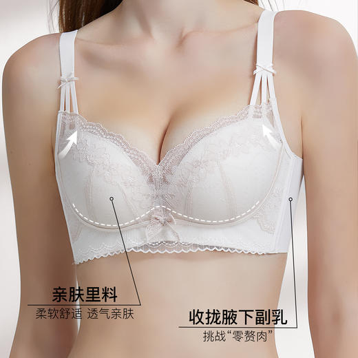 【7.5折限时特惠】【A杯单件】【秀黛】薄荷情调无钢圈厚杯文胸进口蕾丝莫代尔聚拢裸感亲肤文胸W5110014A【门店同款】 商品图2