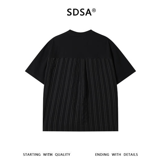 SDSA男装2026新款高贵轻奢潮牌撞色拼接口袋圆领短袖T恤百搭宽松 商品图4