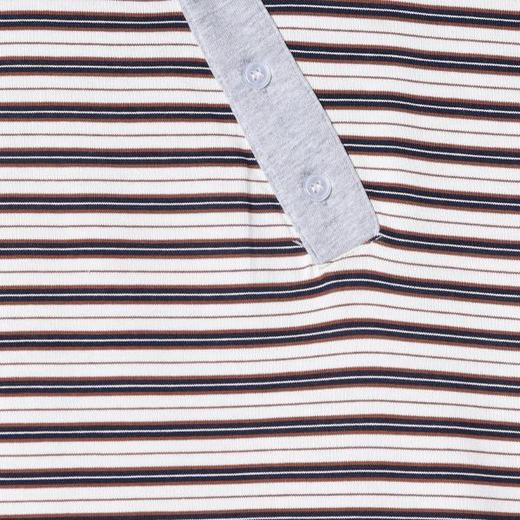 26032SDSA男装2026新款轻奢美式撞色条纹翻领短袖T恤斜纽扣设计百搭 商品图3