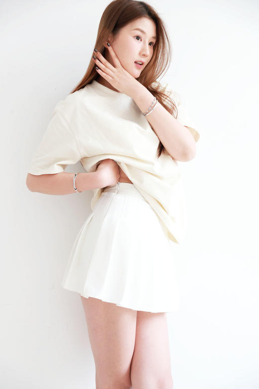 手编刺绣tee，阔版宽松设计。港风情侣款圆领纯棉半袖t恤E032158 商品图13