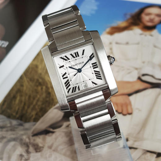 【95新】CARTIER 卡地亚W51002Q3自动机械机芯日期显示28*33MM（女款）坦克系列精钢010326TJ04 商品图3