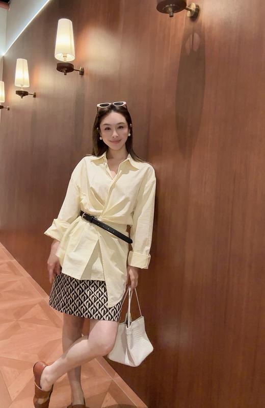 PIANAI冷小姐# 自带腰带亚麻衬衣 商品图0