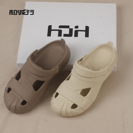 和诚行2026夏季新款踩屎感外穿户外沙滩休闲防滑耐磨包头男式休闲拖鞋0470216 商品图4