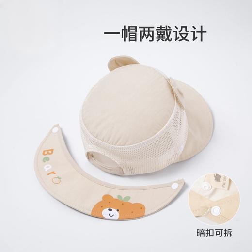 【纯棉面料❗️太阳帽】宝宝帽子春夏薄款小月龄儿童可拆卸遮阳帽渔夫帽太阳帽网格。ya 商品图2