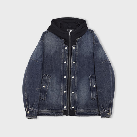 【新品上新】HX 冬季水洗牛仔短款带帽羽绒服时尚年轻C100540109101 商品图4