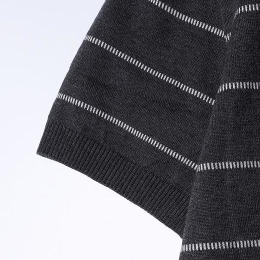 SDSA男装2026新款高贵轻奢韩版撞色条纹肌理短袖T恤百搭时尚上衣 商品图3