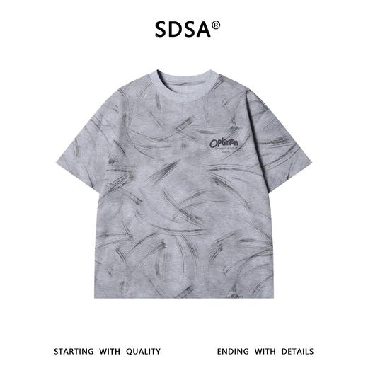26649SDSA男装2026新款高贵轻奢美式笔刷纹理字母刺绣短袖T恤百搭时尚 商品图1