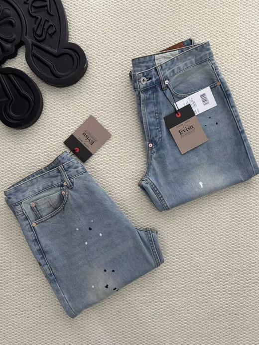 【ss1】男子复古潮流泼墨牛仔长裤！！ 商品图0