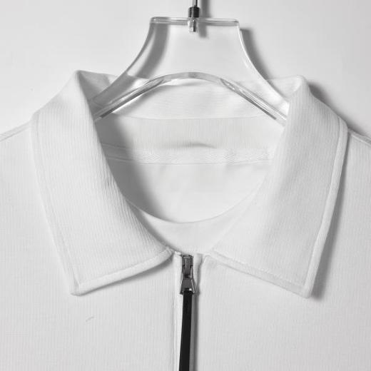 SDSA男装2026新款高贵轻奢潮牌简约假两件半拉链翻领短袖T恤百搭 商品图2