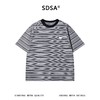 SDSA男装2026新款轻奢韩版撞色细条纹圆领短袖T恤百搭宽松上衣 商品缩略图0