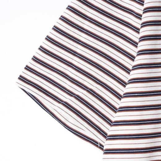 26032SDSA男装2026新款轻奢美式撞色条纹翻领短袖T恤斜纽扣设计百搭 商品图4