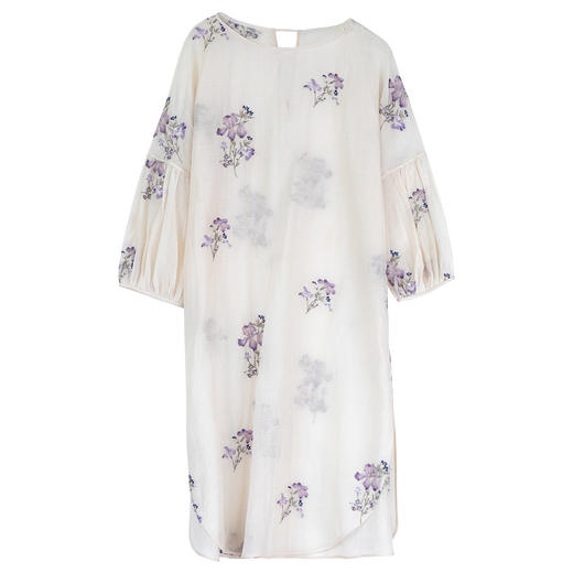 牧衣游原创 丝棉匹绣连衣裙女宽松文艺古朴气质中长款两件套 夏牧 商品图4