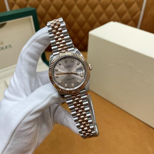 劳力士 五珠链间金香槟金盘腕表 904L精钢电镀18K金三角坑纹外圈尺寸：41mm 商品图1