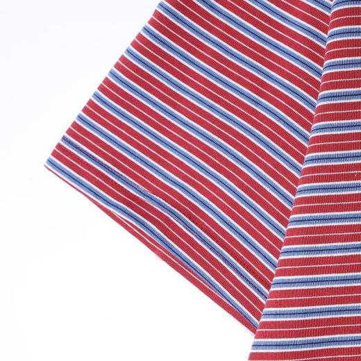 SDSA男装2026新款轻奢美式撞色条纹翻领短袖T恤斜纽扣设计百搭 商品图3