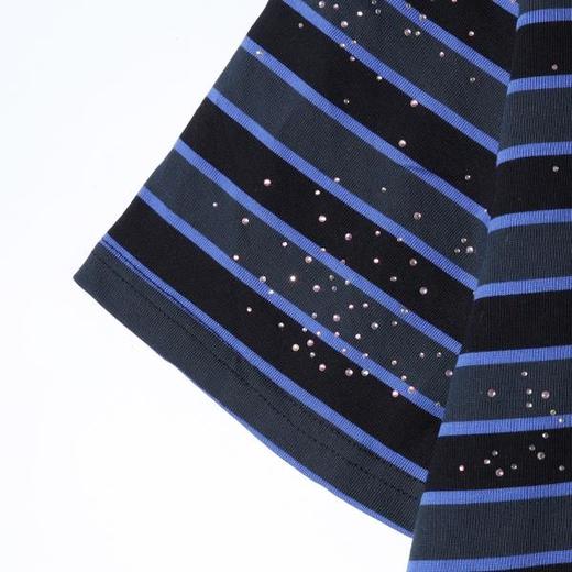 2620SDSA男装2026新款高贵轻奢潮牌撞色条纹烫钻设计圆领短袖T恤百搭 商品图4