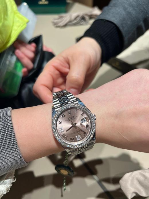 劳力士日志型系列 粉色表盘904L精钢表壳表带腕表尺寸:36mm 商品图5