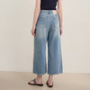 西遇浅蓝色高腰2026春季新款宽松垂感绸带腰带阔腿喇叭牛仔裤女H0060206 商品缩略图4