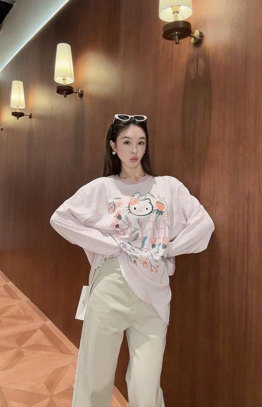 PIANAI冷小姐# 设计师款粉色长袖休闲T 商品图0