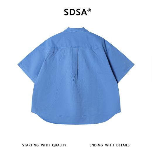 SDSA男装2026新款高贵轻奢潮牌纯色口袋拼接短袖衬衫百搭宽松上衣 商品图4
