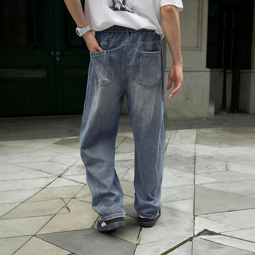 【新品上新】HX 夏季水洗弯刀牛仔长裤C201620009101 商品图3