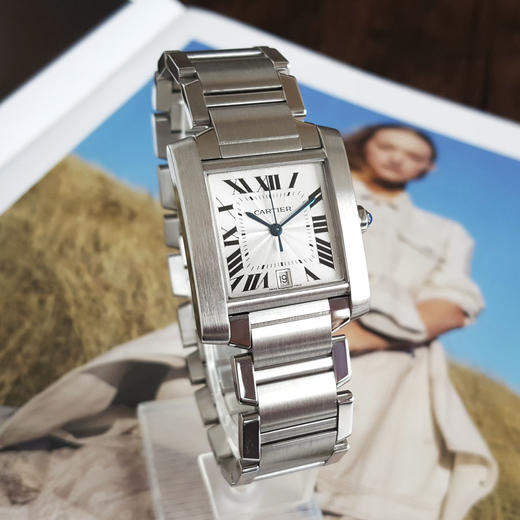 【95新】CARTIER 卡地亚W51002Q3自动机械机芯日期显示28*33MM（女款）坦克系列精钢010326TJ04 商品图2