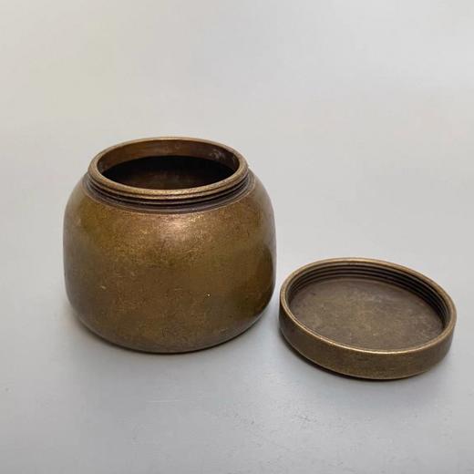 文房小铜罐，可作铜水盂、茶叶罐、墨盒、收纳罐或把玩等 商品图1