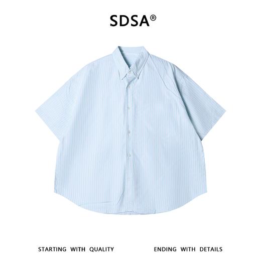 SDSA男装2026新款高贵轻奢潮牌小清新竖纹短袖衬衫百搭宽松上衣 商品图0