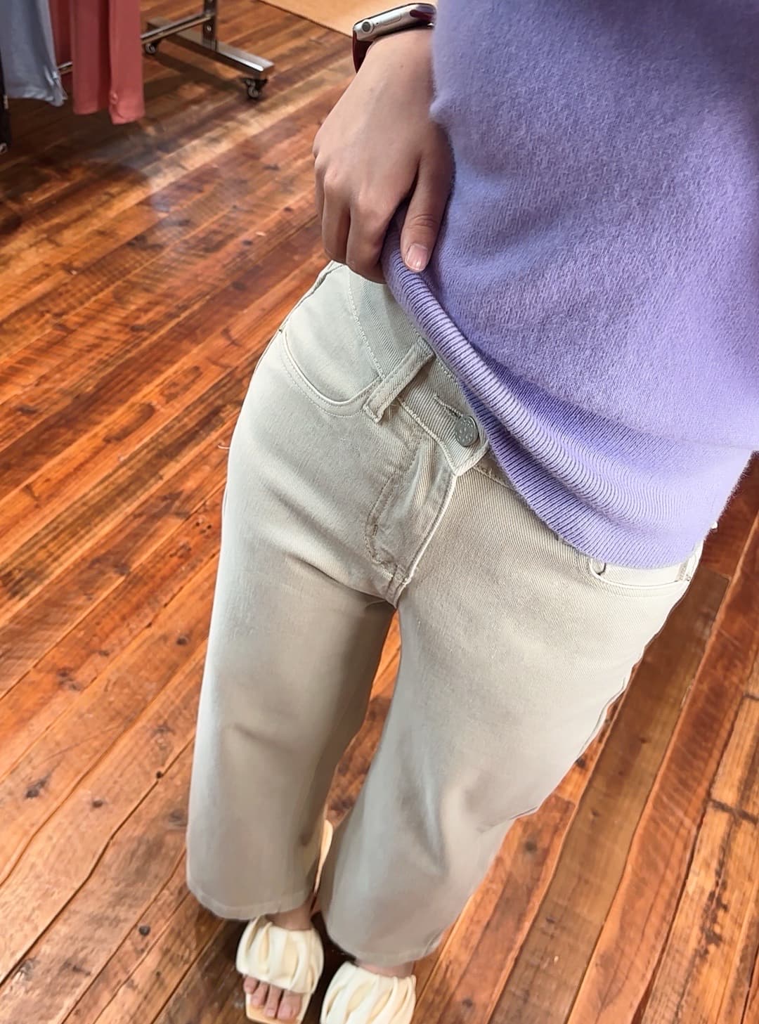 PIANAI冷小姐#  灰白色九分牛仔裤