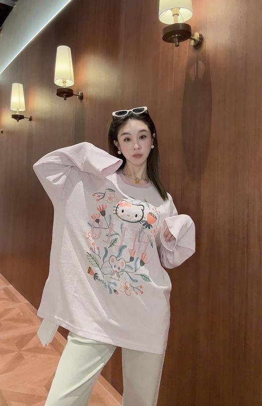 PIANAI冷小姐# 设计师款粉色长袖休闲T 商品图3